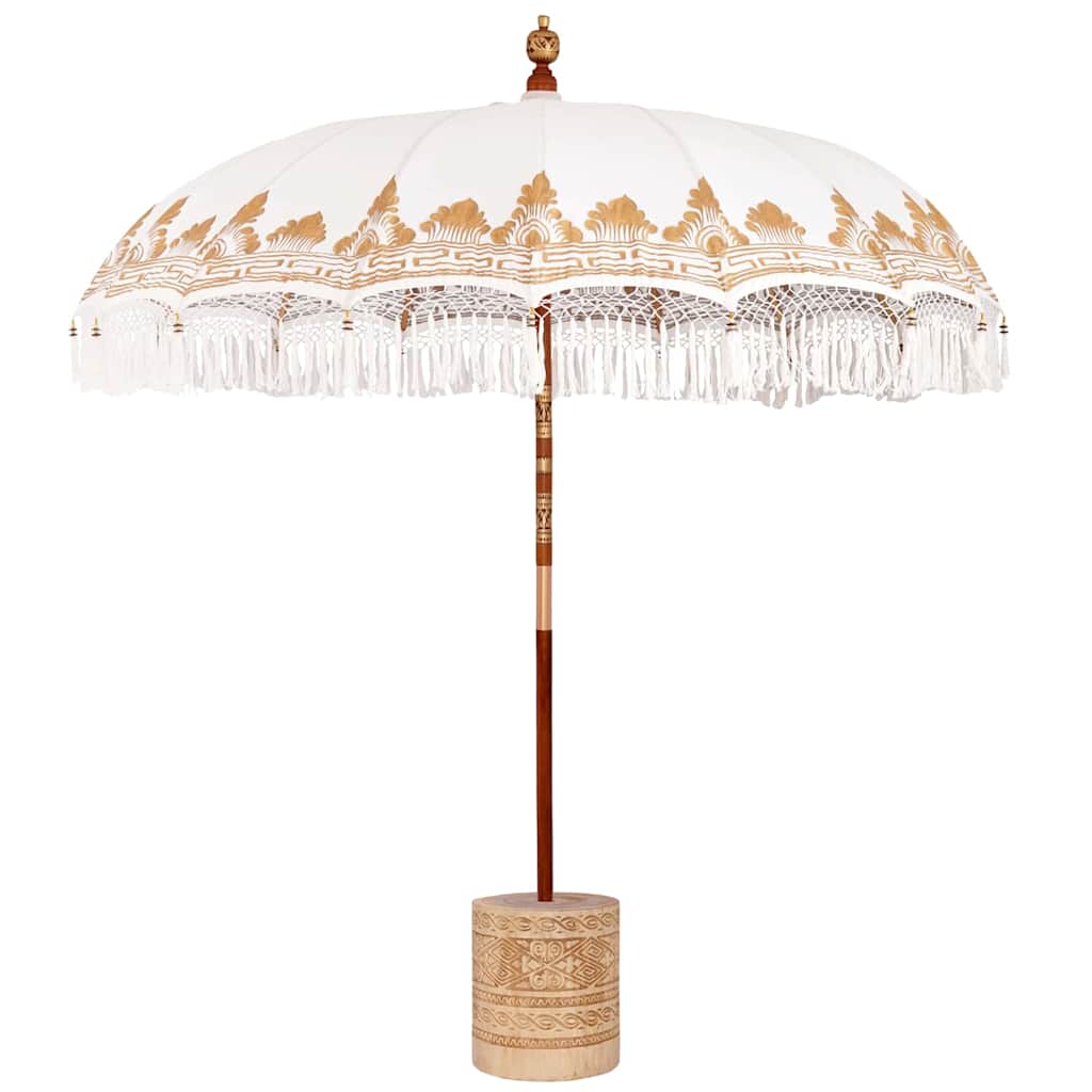 vidaXL Baliński Parasol z Bazą Kremowy 215 x 215 x 260 cm