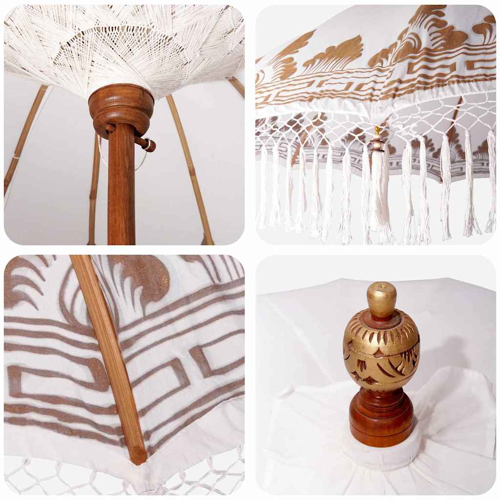 vidaXL Baliński Parasol z Bazą Kremowy 215 x 215 x 260 cm