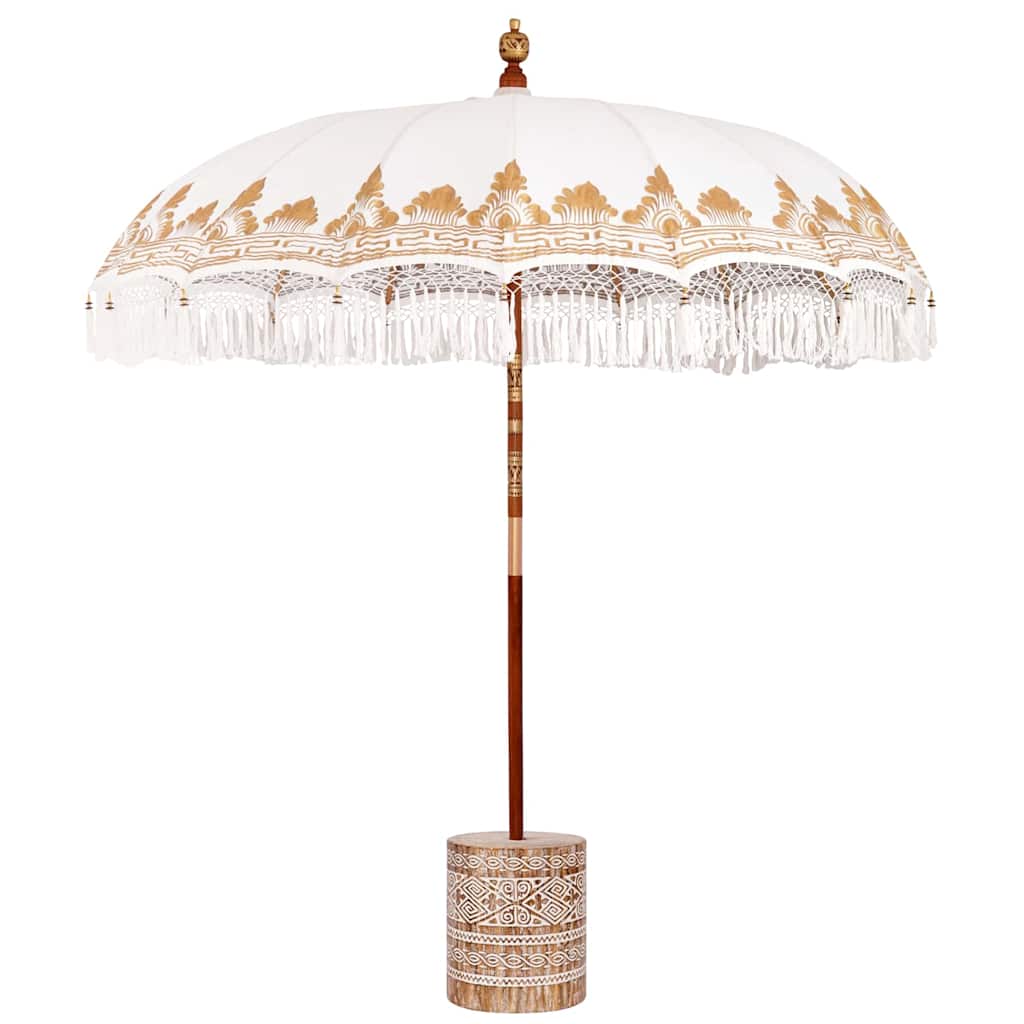 vidaXL Baliński Parasol z Bazą Kremowy 215 x 215 x 260 cm