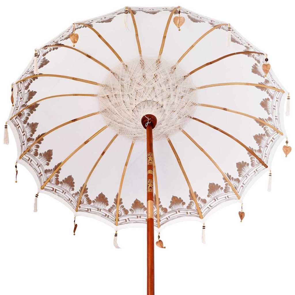 vidaXL Baliński Parasol z Bazą Kremowy 185 x 185 x 260 cm
