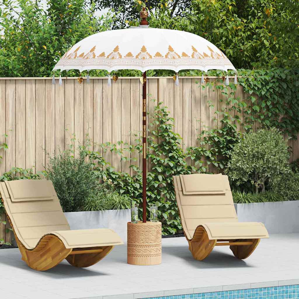 vidaXL Baliński Parasol z Bazą Kremowy 185 x 185 x 260 cm