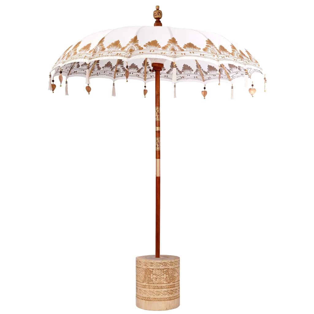 vidaXL Baliński Parasol z Bazą Kremowy 185 x 185 x 260 cm
