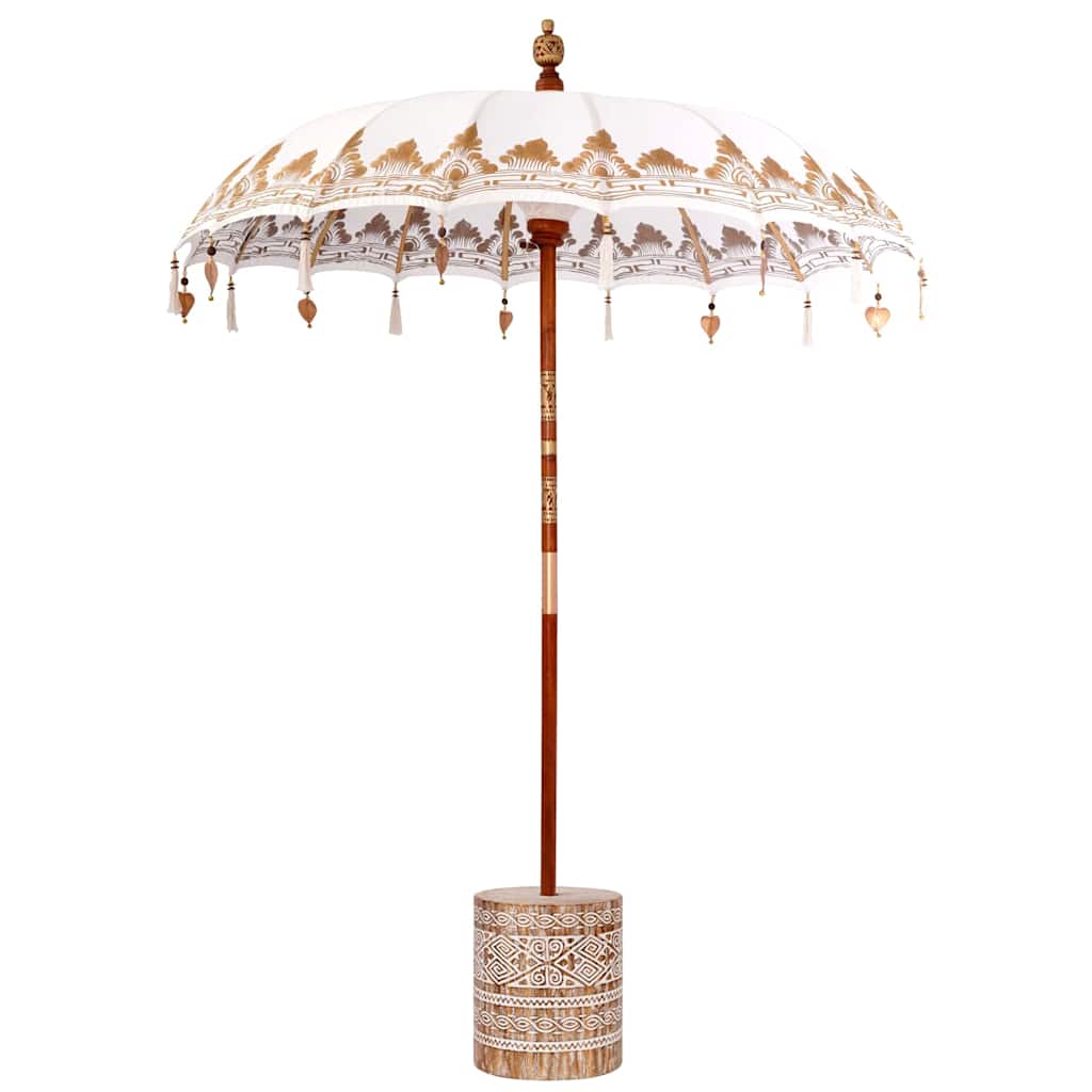 vidaXL Baliński Parasol z Bazą Kremowy 185 x 185 x 260 cm