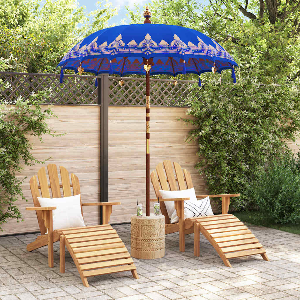 vidaXL Baliński Parasol z Bazą Niebieski 185 x 185 x 260 cm