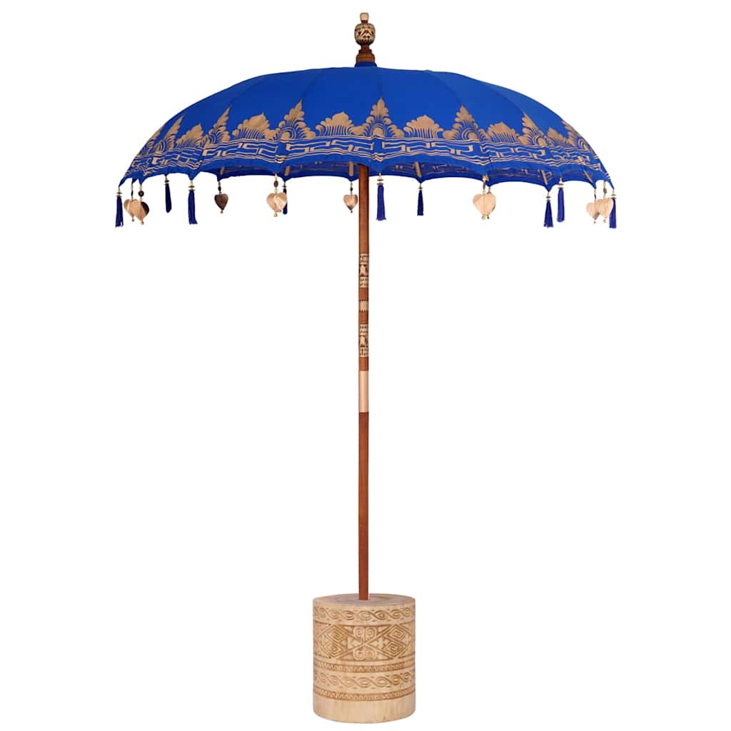 vidaXL Baliński Parasol z Bazą Niebieski 185 x 185 x 260 cm
