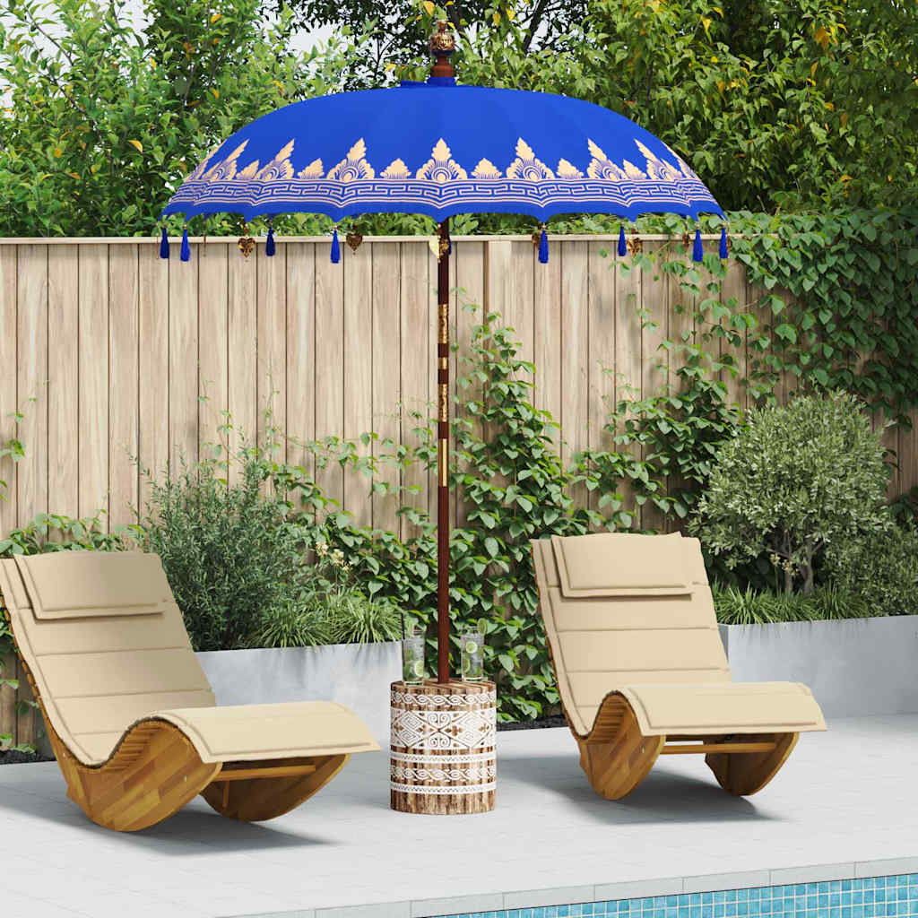 vidaXL Baliński Parasol z Bazą Niebieski 185 x 185 x 260 cm