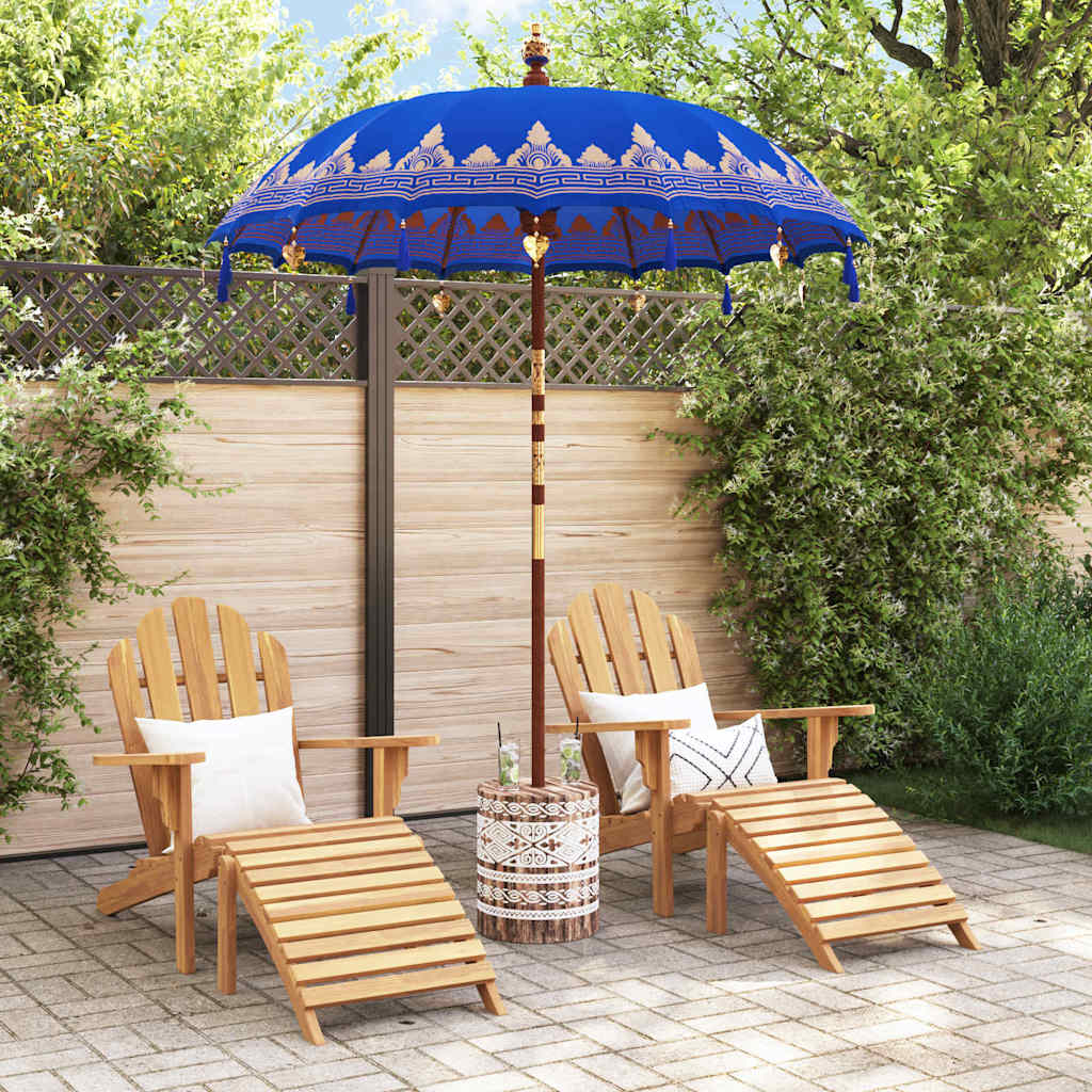 vidaXL Baliński Parasol z Bazą Niebieski 185 x 185 x 260 cm