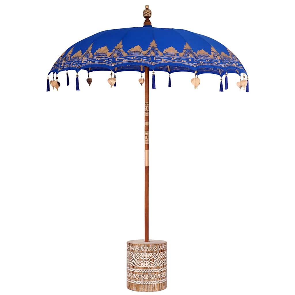 vidaXL Baliński Parasol z Bazą Niebieski 185 x 185 x 260 cm
