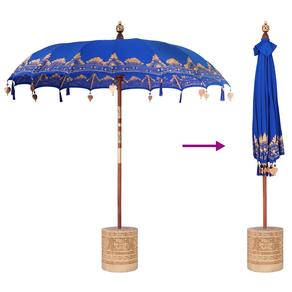 vidaXL Baliński Parasol z Bazą Niebieski 215 x 215 x 260 cm