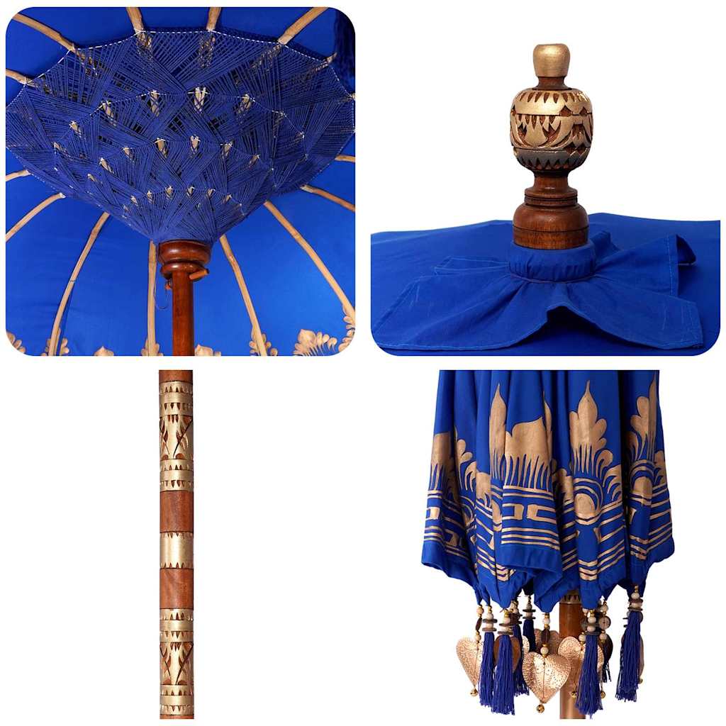 vidaXL Baliński Parasol z Bazą Niebieski 215 x 215 x 260 cm