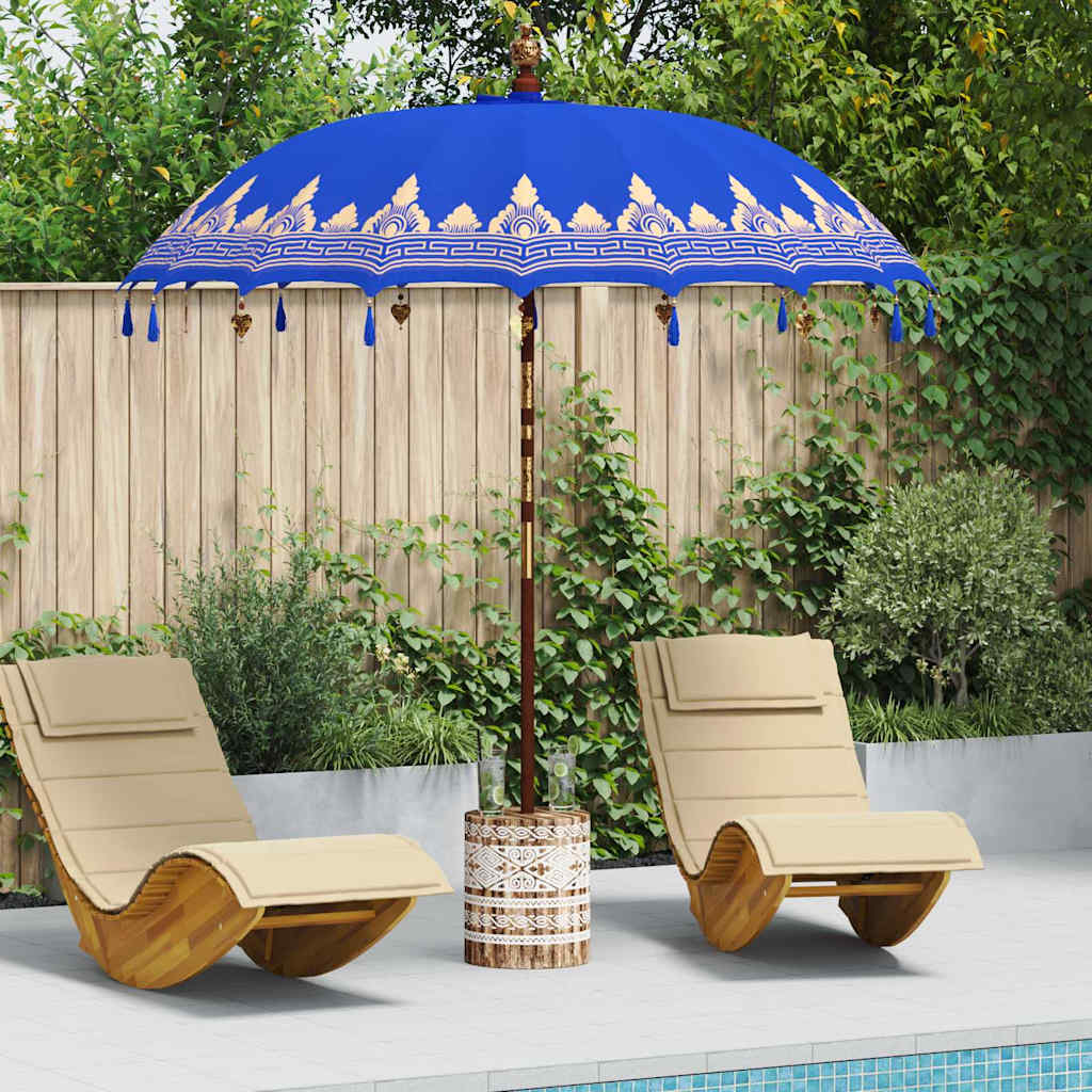 vidaXL Baliński Parasol z Bazą Niebieski 215 x 215 x 260 cm