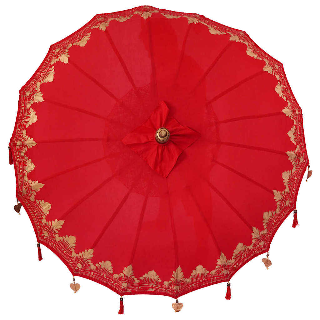 vidaXL Baliński Parasol z Bazą Czerwony 185 x 185 x 260 cm