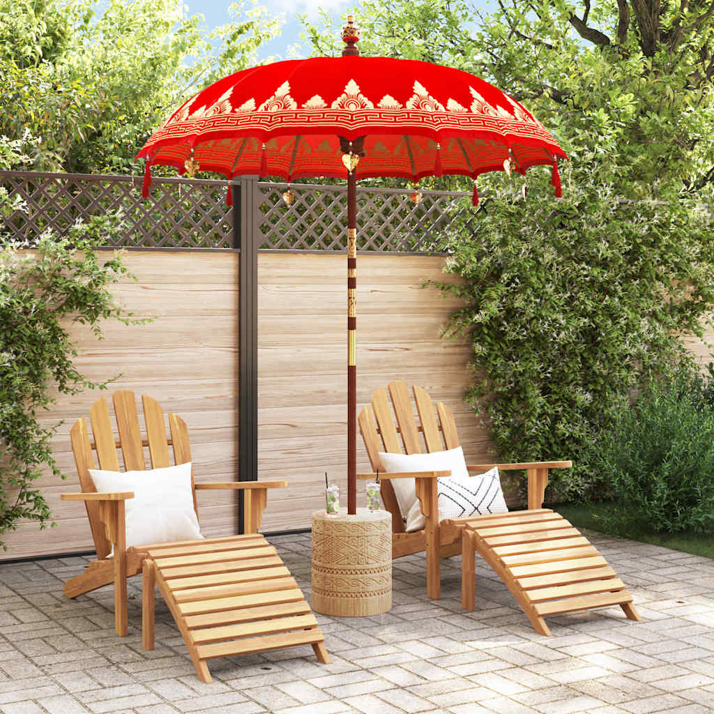 vidaXL Baliński Parasol z Bazą Czerwony 185 x 185 x 260 cm