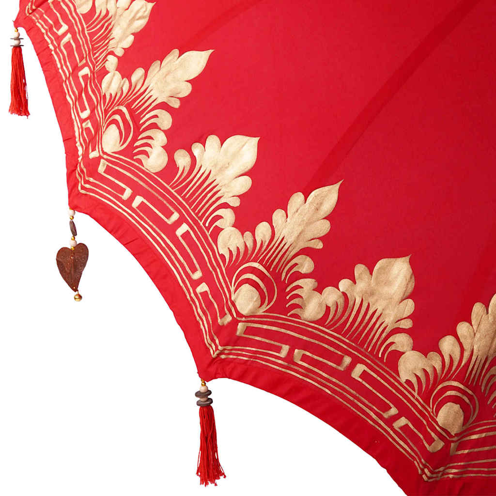 vidaXL Baliński Parasol z Bazą Czerwony 185 x 185 x 260 cm