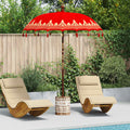 vidaXL Baliński Parasol z Bazą Czerwony 185 x 185 x 260 cm
