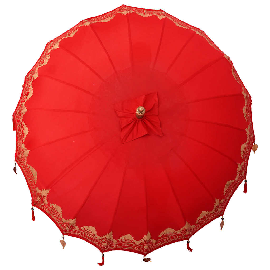 vidaXL Baliński Parasol z Bazą Czerwony 215 x 215 x 260 cm