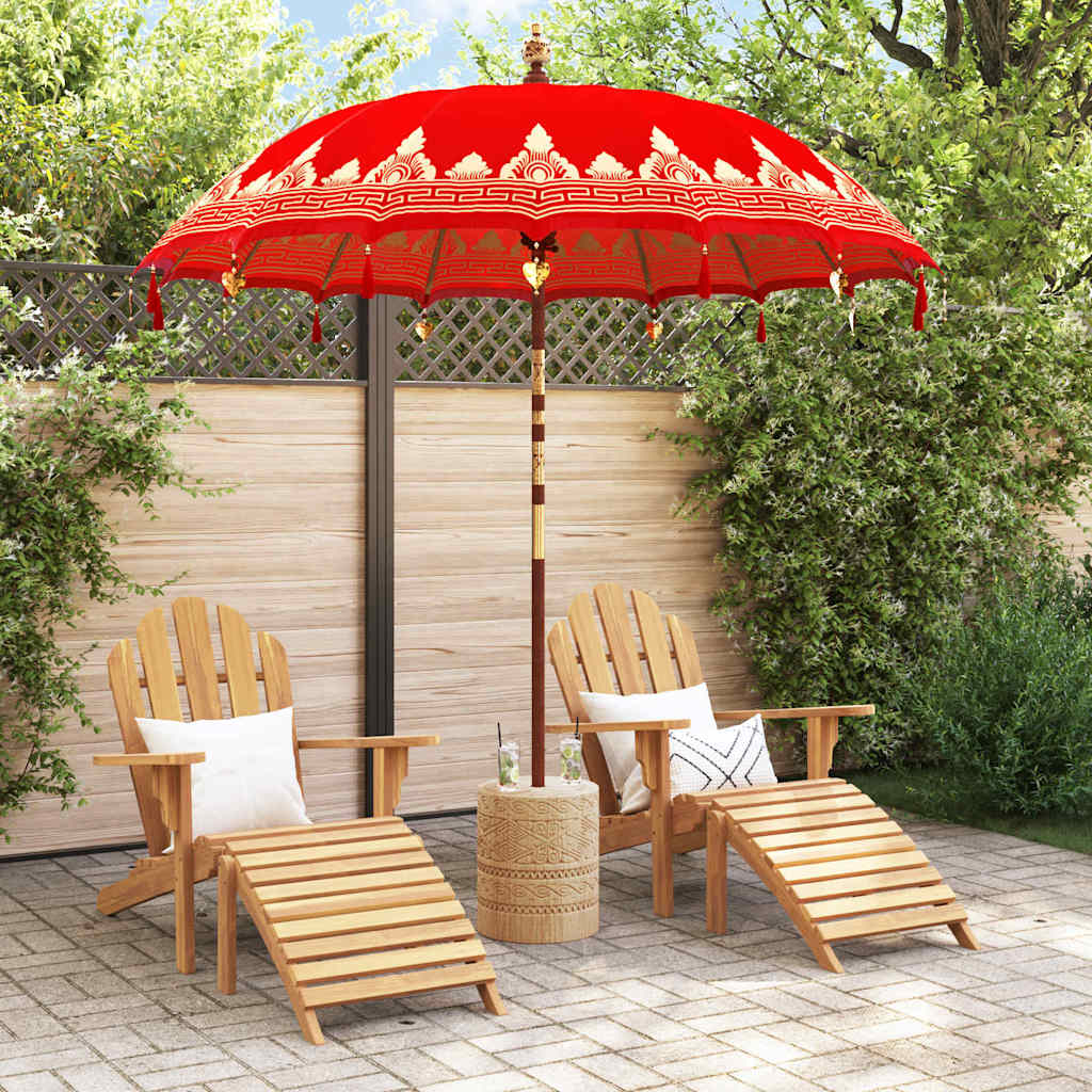vidaXL Baliński Parasol z Bazą Czerwony 215 x 215 x 260 cm