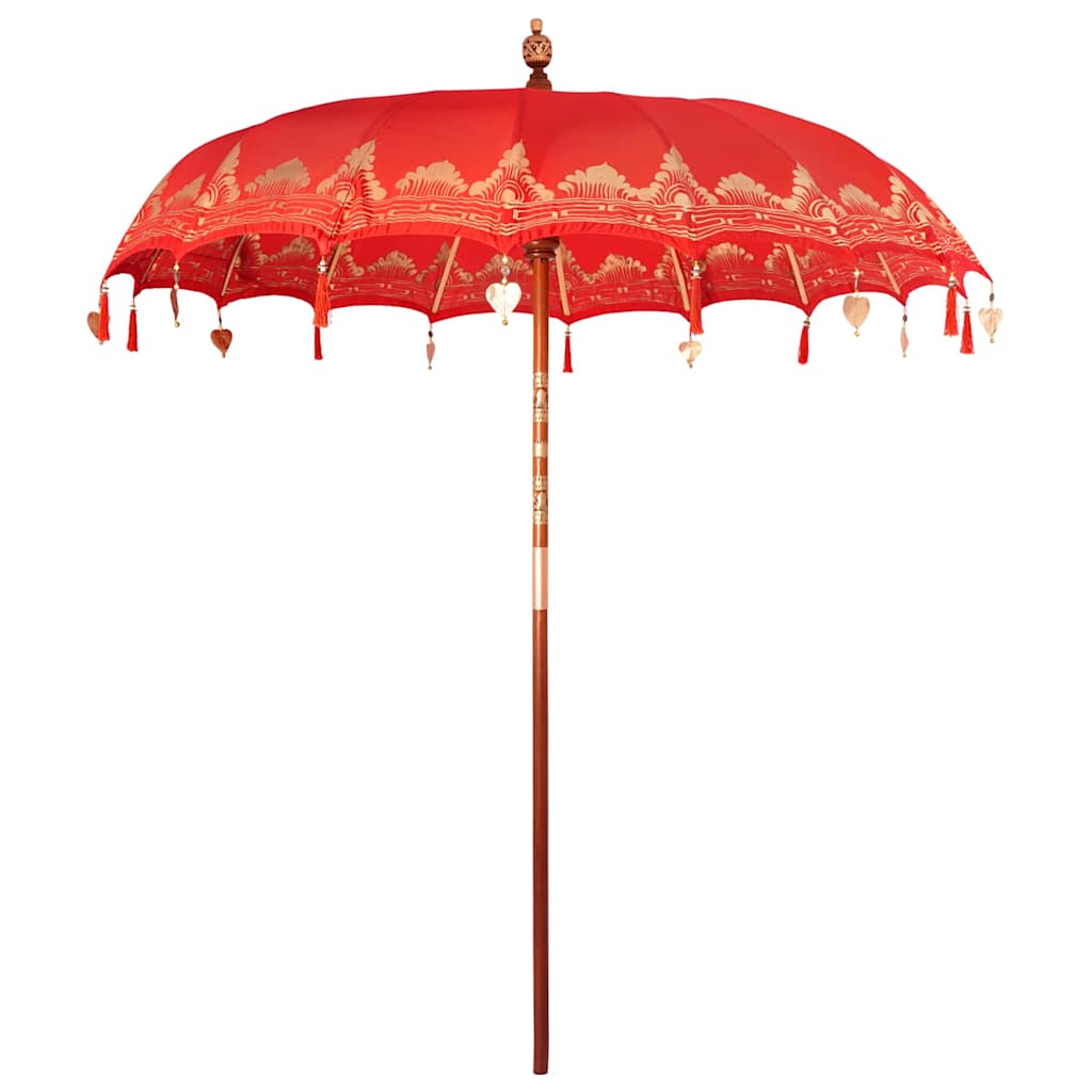 vidaXL Baliński Parasol z Bazą Czerwony 215 x 215 x 260 cm