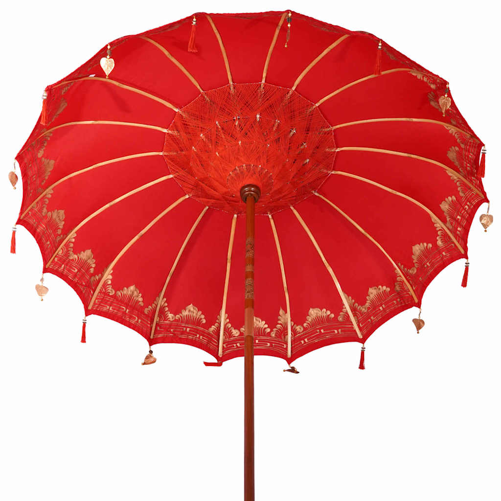 vidaXL Baliński Parasol z Bazą Czerwony 215 x 215 x 260 cm