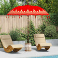 vidaXL Baliński Parasol z Bazą Czerwony 215 x 215 x 260 cm