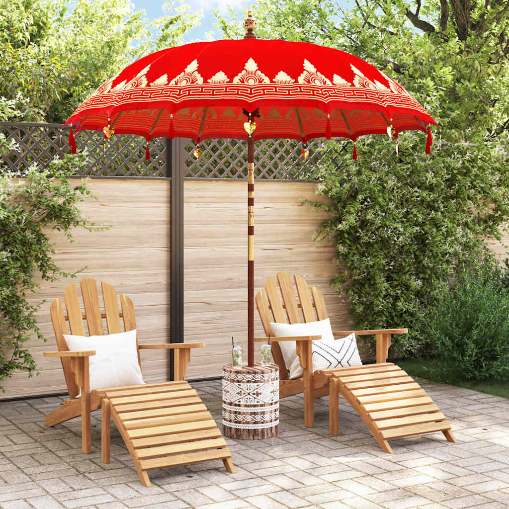 vidaXL Baliński Parasol z Bazą Czerwony 215 x 215 x 260 cm