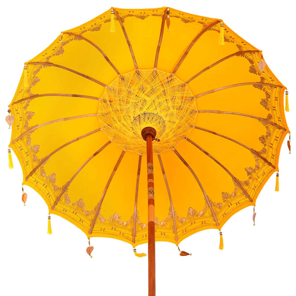 vidaXL Baliński Parasol z Bazą Żółty 185 x 185 x 260 cm