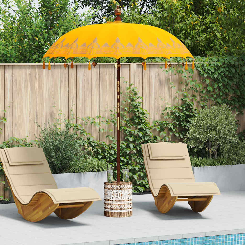 vidaXL Baliński Parasol z Bazą Żółty 185 x 185 x 260 cm