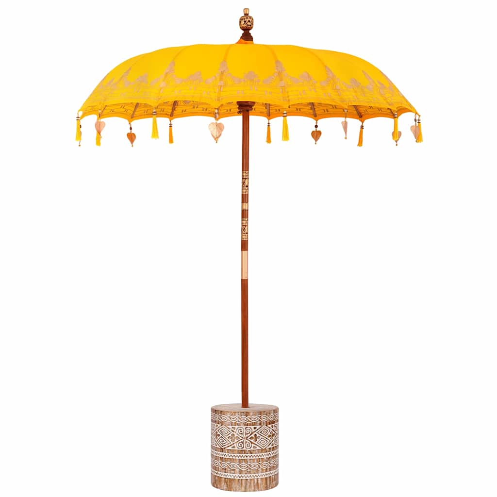 vidaXL Baliński Parasol z Bazą Żółty 185 x 185 x 260 cm