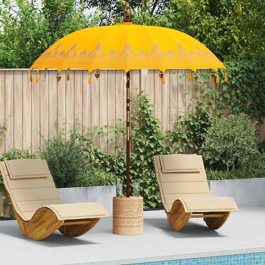 vidaXL Baliński Parasol z Bazą Żółty 215 x 215 x 260 cm