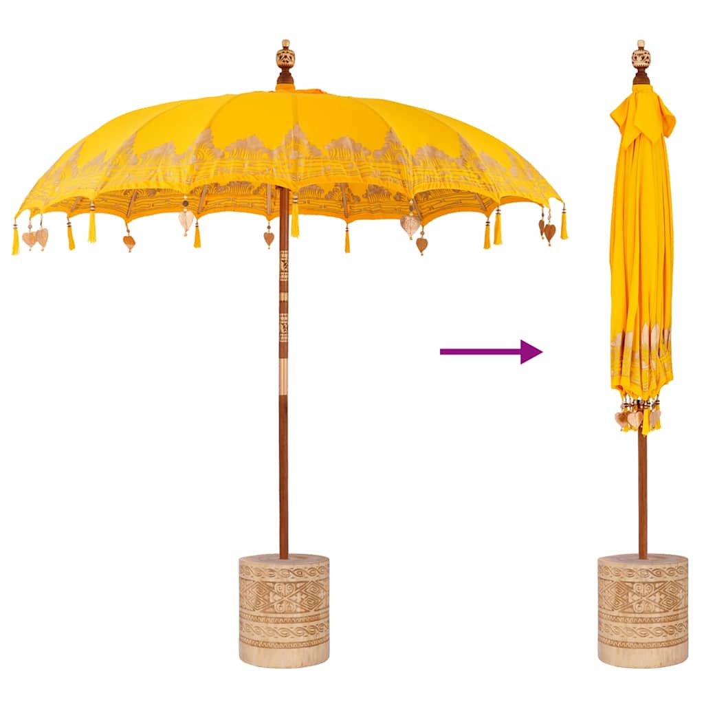 vidaXL Baliński Parasol z Bazą Żółty 215 x 215 x 260 cm