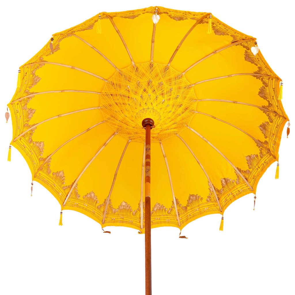 vidaXL Baliński Parasol z Bazą Żółty 215 x 215 x 260 cm