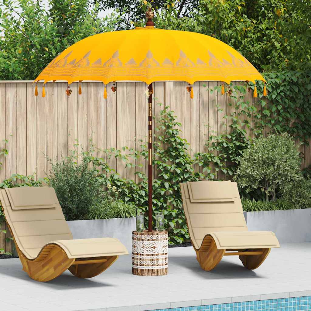 vidaXL Baliński Parasol z Bazą Żółty 215 x 215 x 260 cm