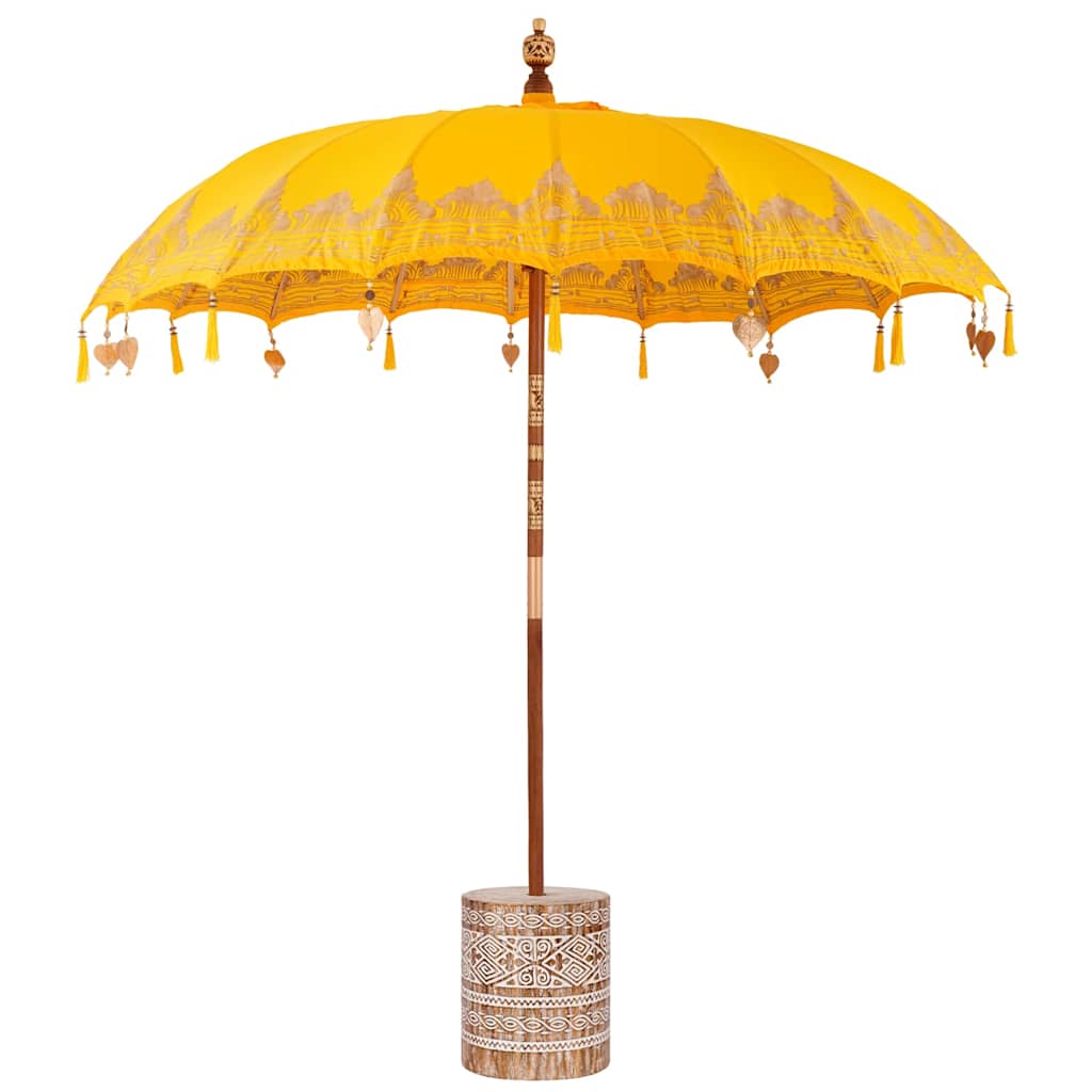 vidaXL Baliński Parasol z Bazą Żółty 215 x 215 x 260 cm