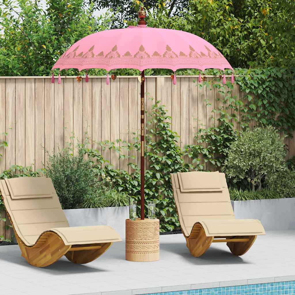 vidaXL Baliński Parasol z Bazą Różowy 185 x 185 x 260 cm