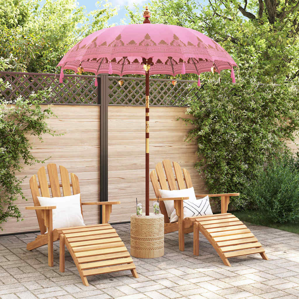 vidaXL Baliński Parasol z Bazą Różowy 185 x 185 x 260 cm
