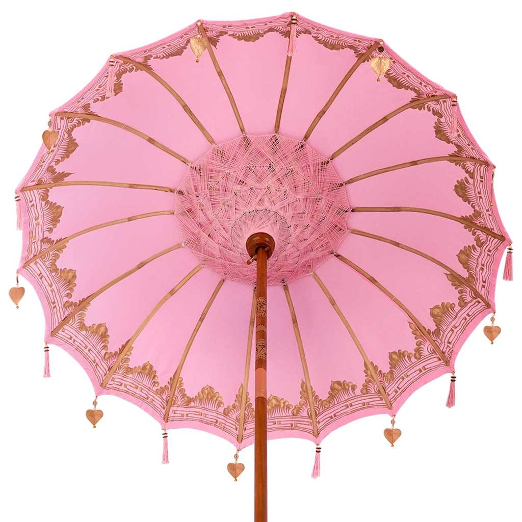 vidaXL Baliński Parasol z Bazą Różowy 185 x 185 x 260 cm