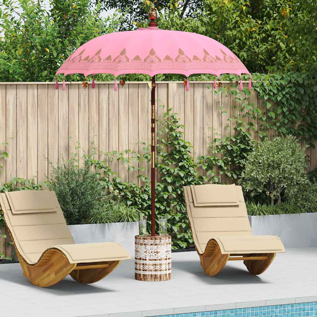 vidaXL Baliński Parasol z Bazą Różowy 185 x 185 x 260 cm