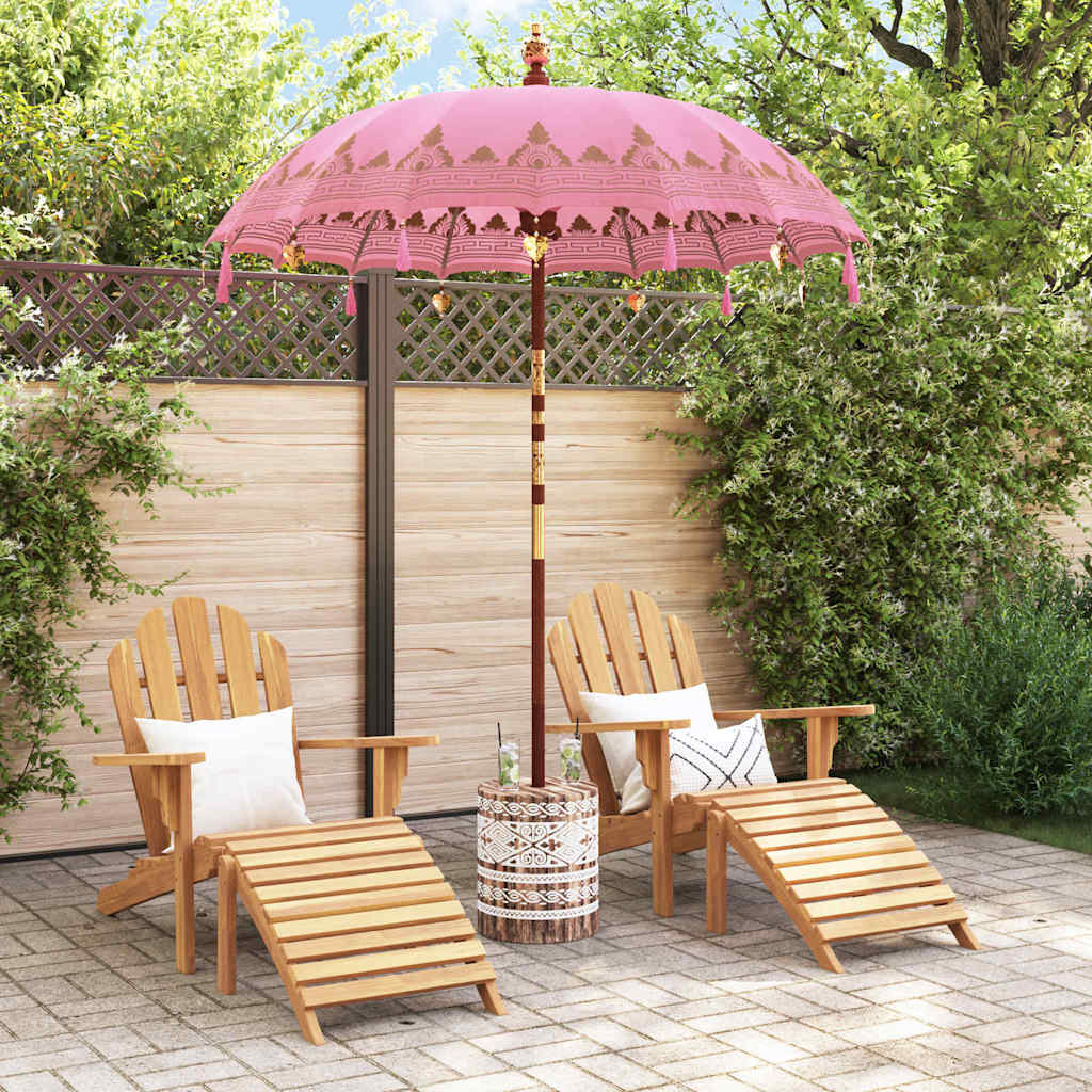 vidaXL Baliński Parasol z Bazą Różowy 185 x 185 x 260 cm