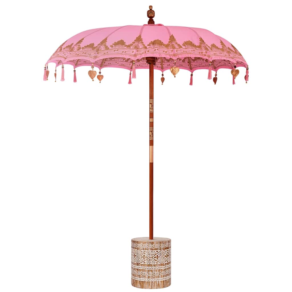 vidaXL Baliński Parasol z Bazą Różowy 185 x 185 x 260 cm