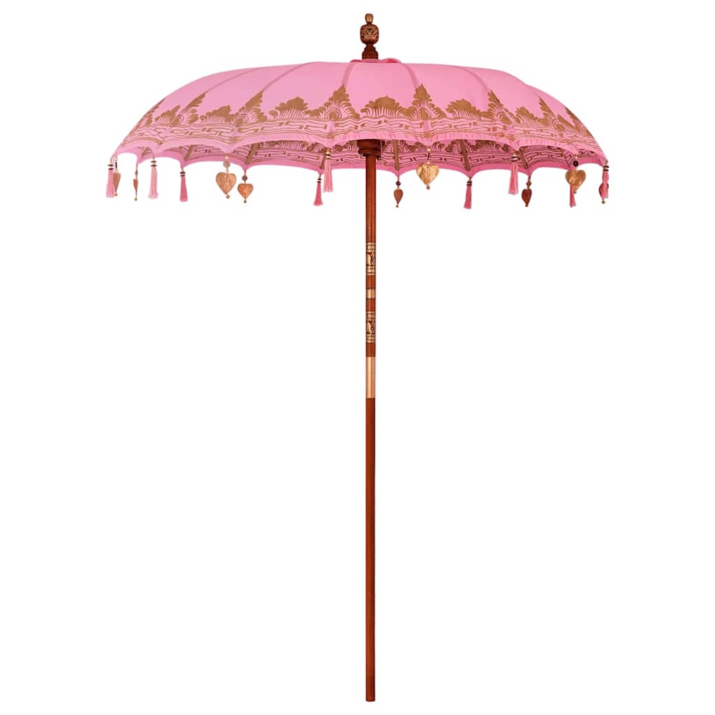 vidaXL Baliński Parasol z Bazą Różowy 185 x 185 x 260 cm