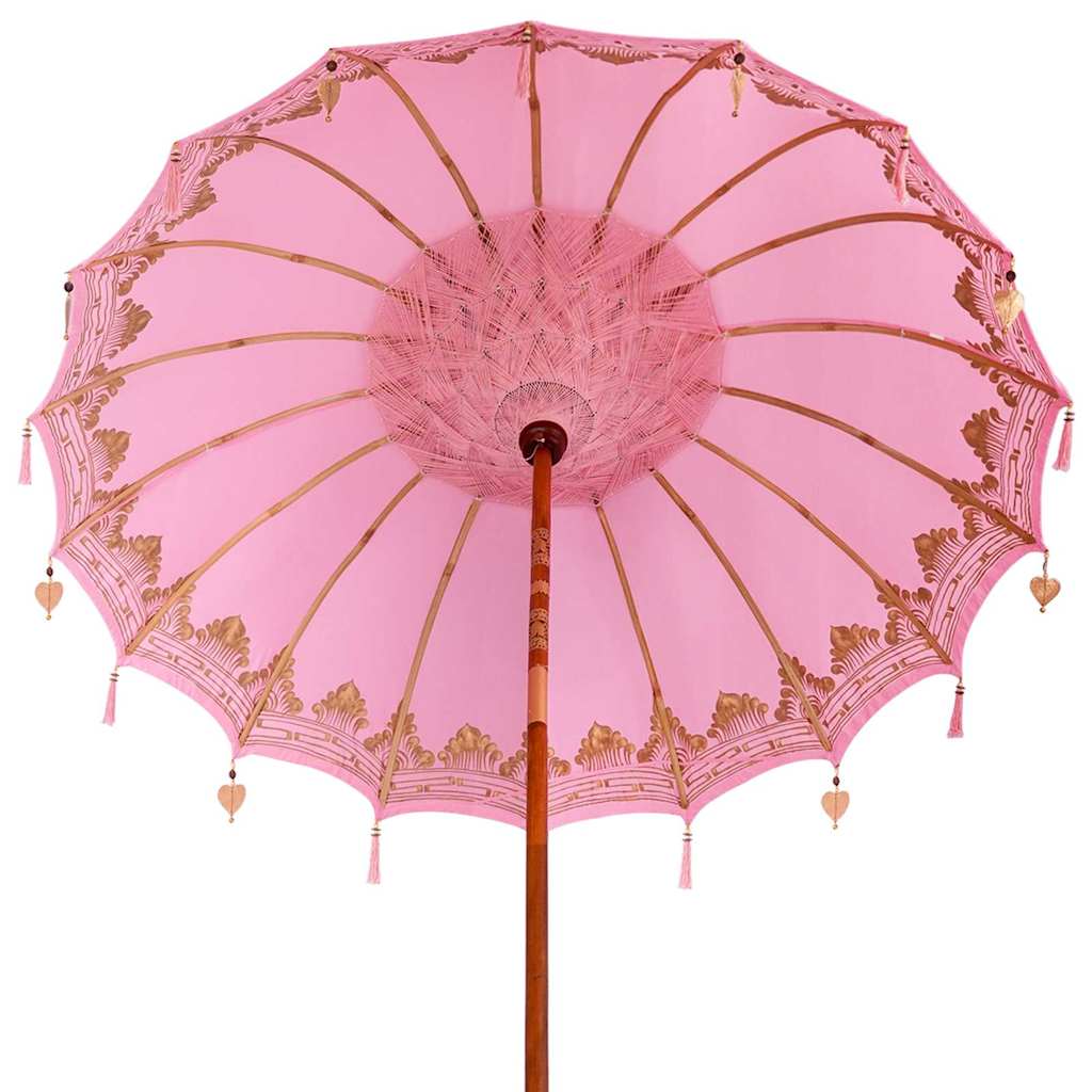 vidaXL Baliński Parasol z Bazą Różowy 215 x 215 x 260 cm
