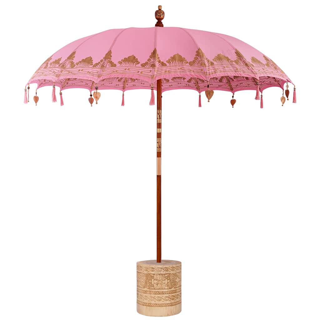 vidaXL Baliński Parasol z Bazą Różowy 215 x 215 x 260 cm