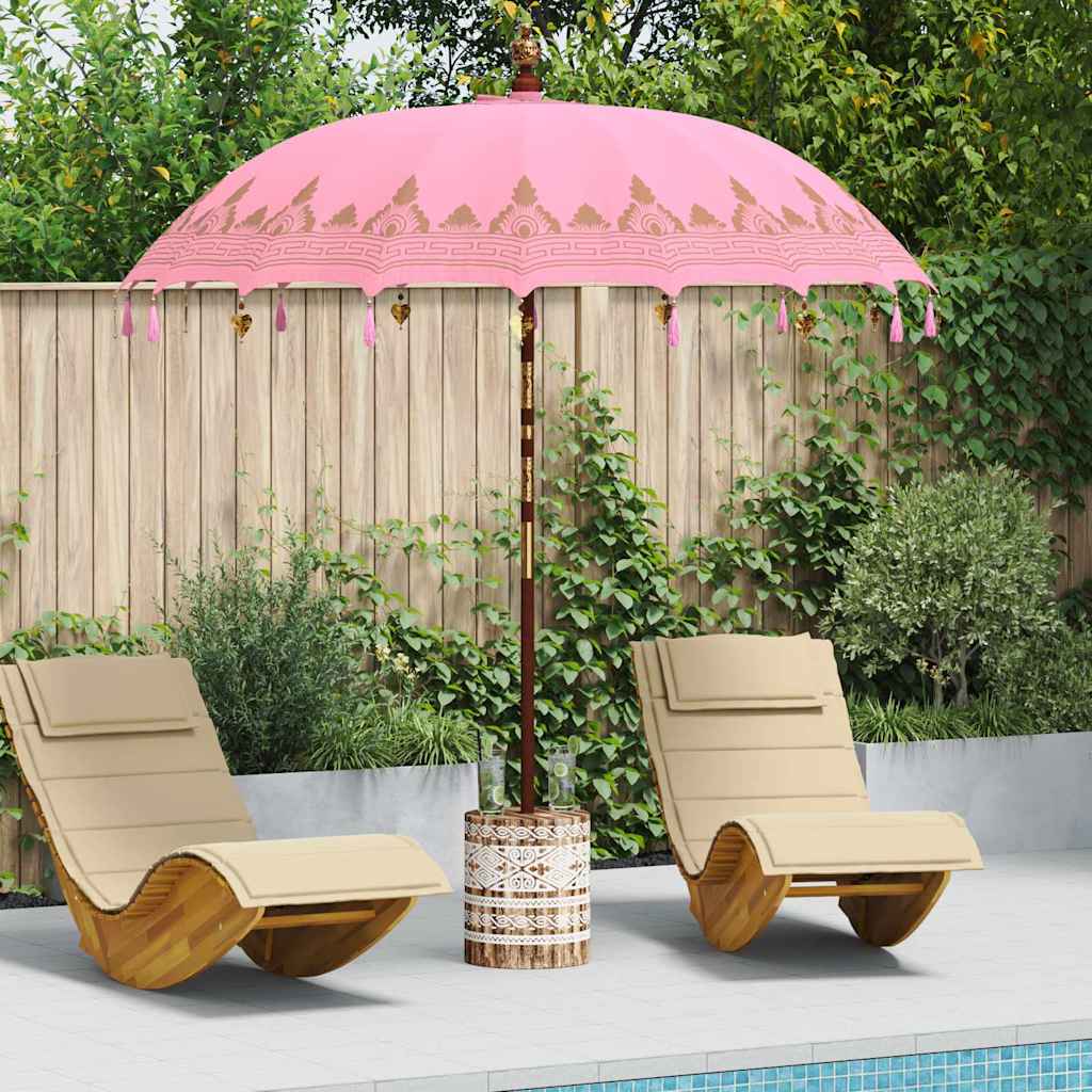vidaXL Baliński Parasol z Bazą Różowy 215 x 215 x 260 cm
