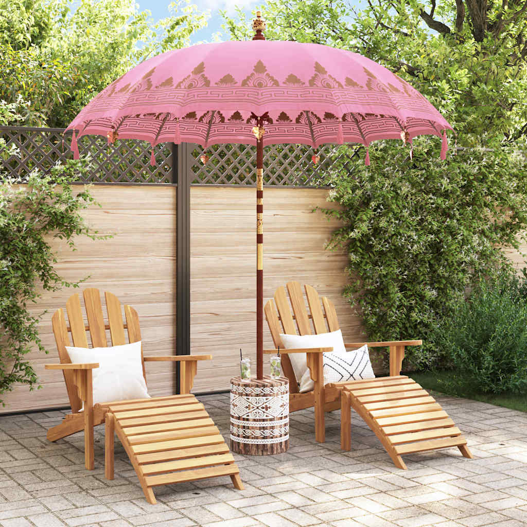 vidaXL Baliński Parasol z Bazą Różowy 215 x 215 x 260 cm