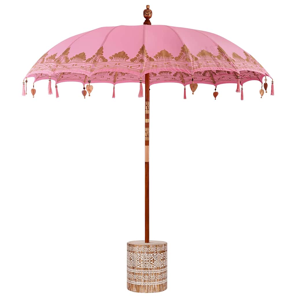 vidaXL Baliński Parasol z Bazą Różowy 215 x 215 x 260 cm