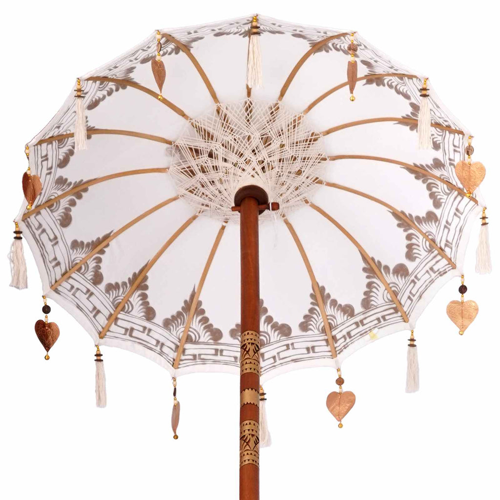 vidaXL Baliński Parasol z Bazą Kremowy 95 x 95 x 260 cm