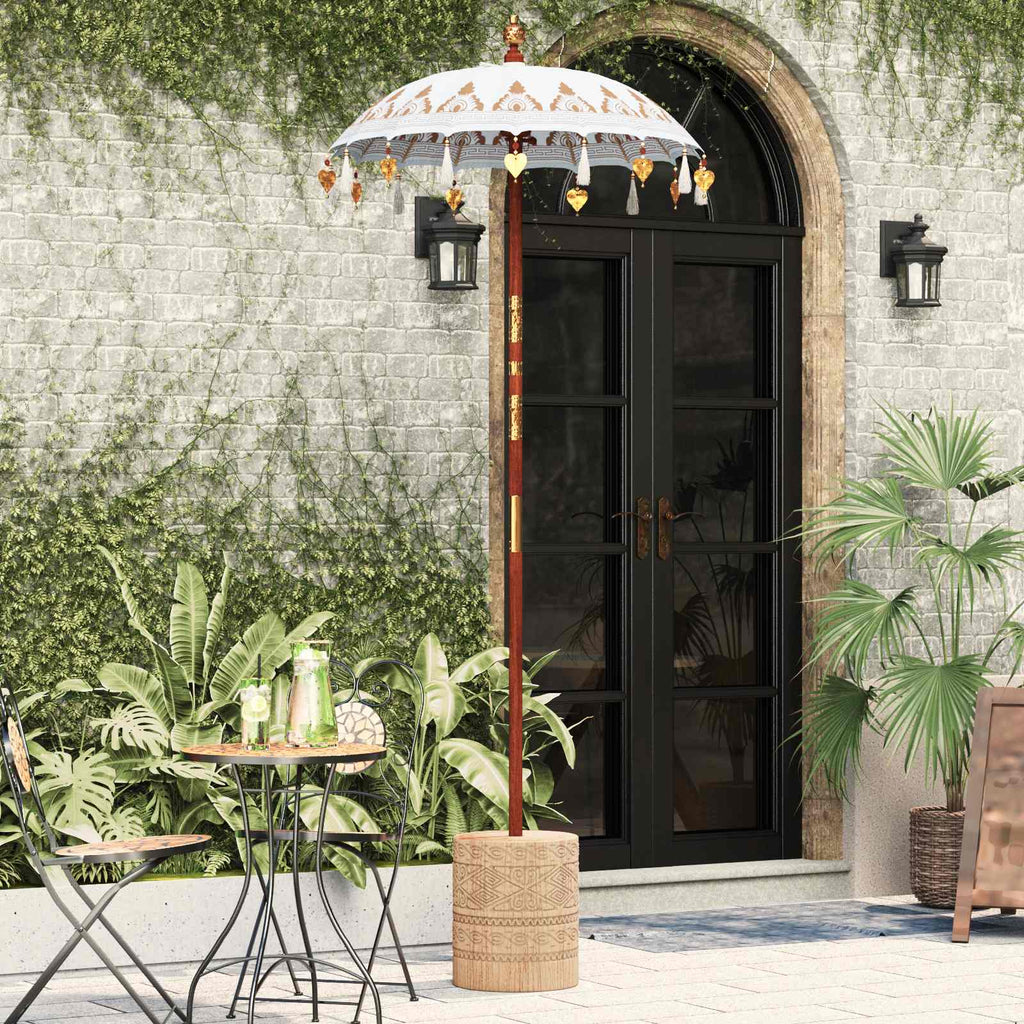 vidaXL Baliński Parasol z Bazą Kremowy 95 x 95 x 260 cm