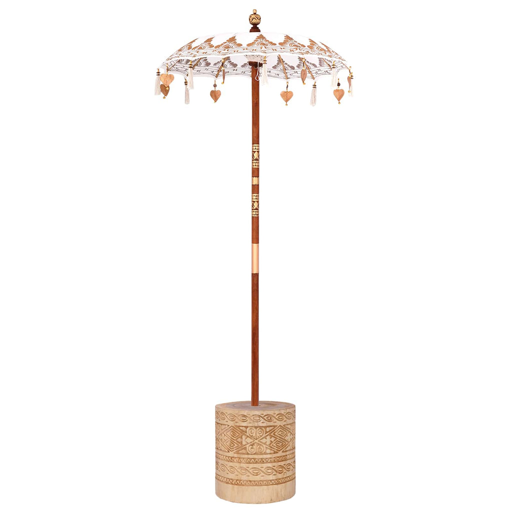 vidaXL Baliński Parasol z Bazą Kremowy 95 x 95 x 260 cm
