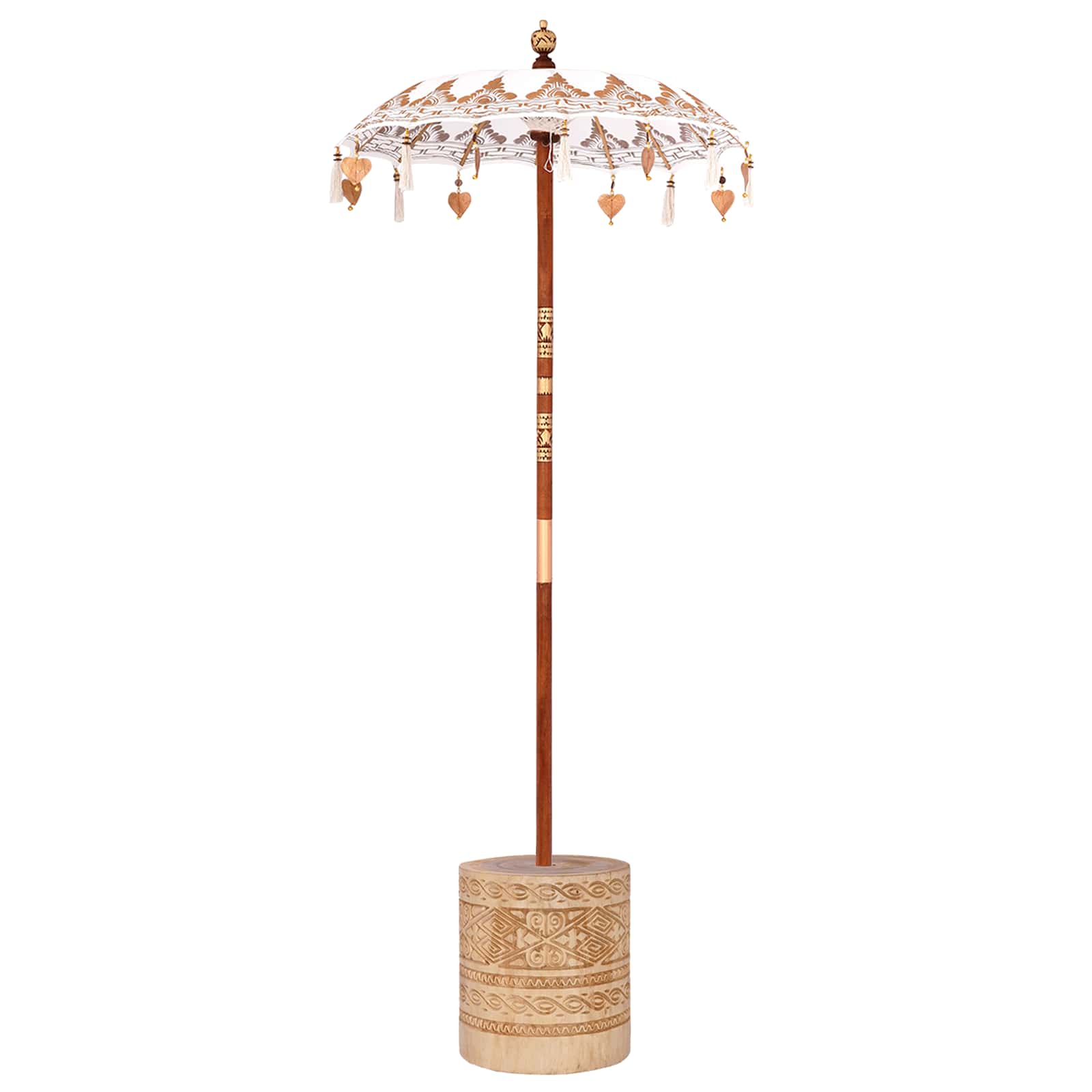 vidaXL Baliński Parasol z Bazą Kremowy 95 x 95 x 260 cm