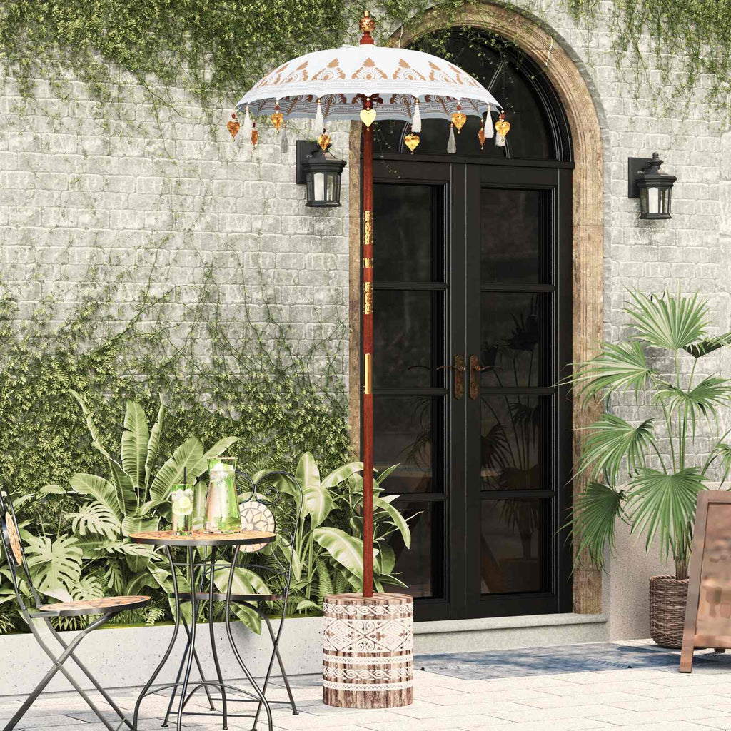 vidaXL Baliński Parasol z Bazą Kremowy 95 x 95 x 260 cm